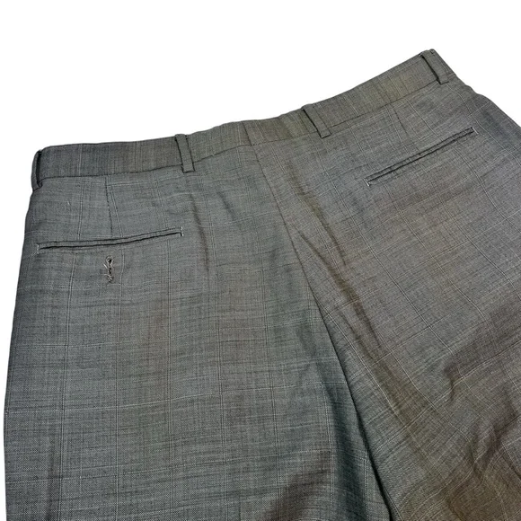 Vintage Tommy Hilfiger Wool Pleated Pants Men’s 36 Missing Button - Picture 7 of 10